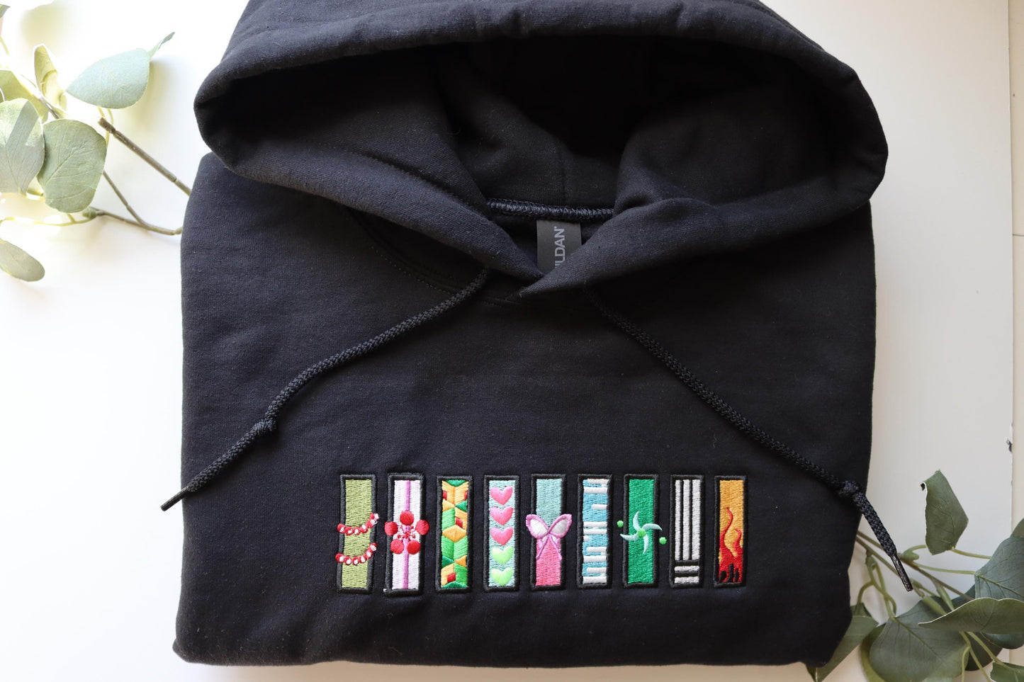 Anime-Inspired Pattern Embroidered Hoodie