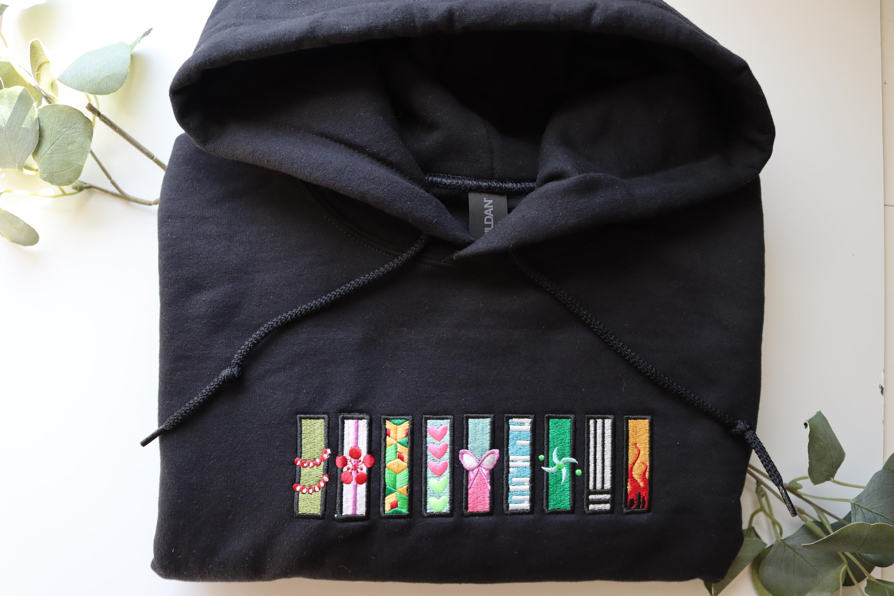 Anime-Inspired Pattern Embroidered Hoodie